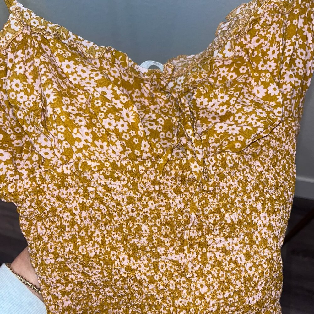 Free People Bardot Bodysuit in Yellow